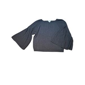 Sundance Women's Charcoal Bell Sleeve Raglan Knit Sweater Size M Made‎ in Italy